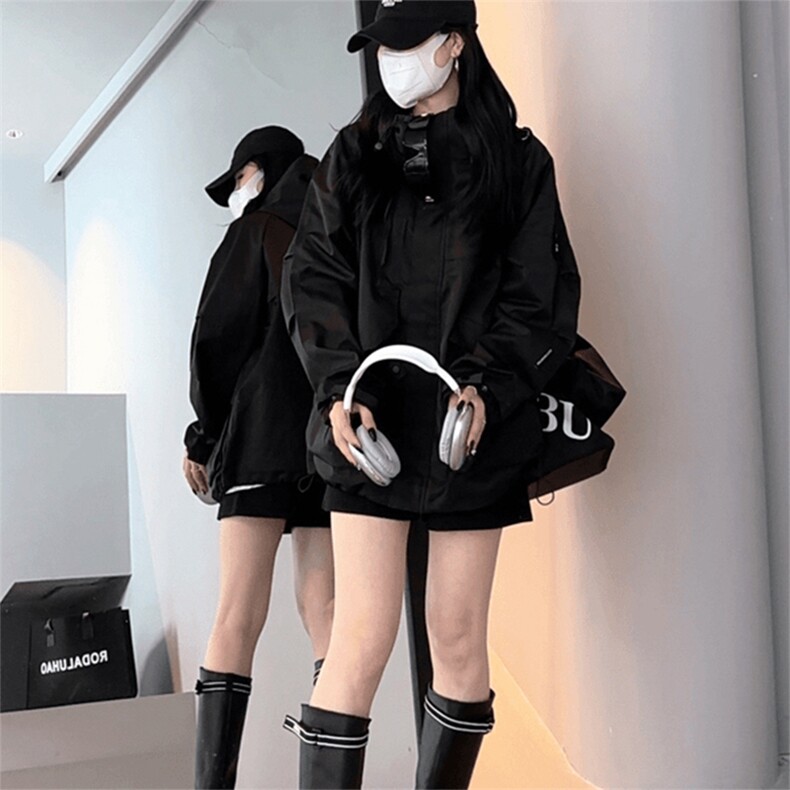 现货5W件冬季三防美式boxy解构连帽雪山冲锋衣棉衣男女棉服厚外套,男装夹克,电商A443