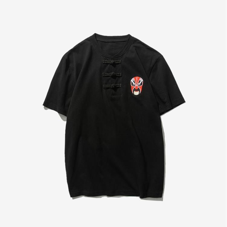 20日系大码短袖T恤男中国风复古刺绣盘扣半袖上衣QT6005-TX69-P40,男装T恤,星座1112-5（原712-5）