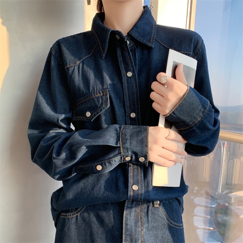 时尚百搭气质休闲牛仔外套女长袖显瘦宽松韩版学生上衣春秋季新款,女装牛仔外套,宛庄羊绒