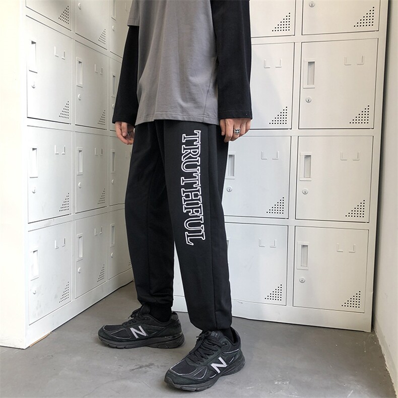 港风有型休闲裤男宽松潮流束脚裤运动印花卫裤NK07-P50,男装休闲裤,星座1501