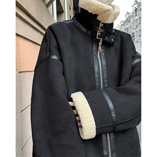 F79-P92高街潮牌ins羊羔毛加厚棉服秋冬季麂皮绒工装棉衣男款，男装棉衣，星座512-6