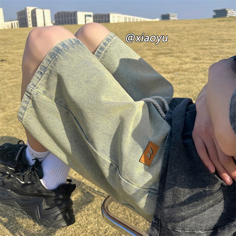 XZ616 夏季新款麻绳贴标牛仔裤休闲短裤 TY815 P45控58图片