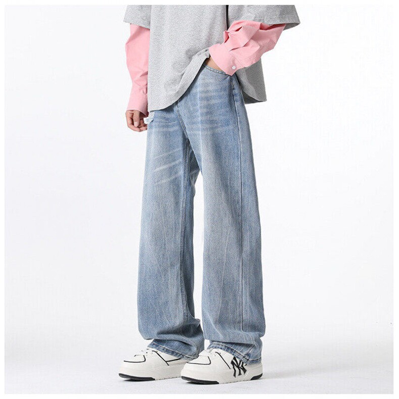 新款破洞牛仔裤男士潮牌复古宽松直筒长裤子310A-4-JY-J913-P50,男装牛仔裤,星座310A-4