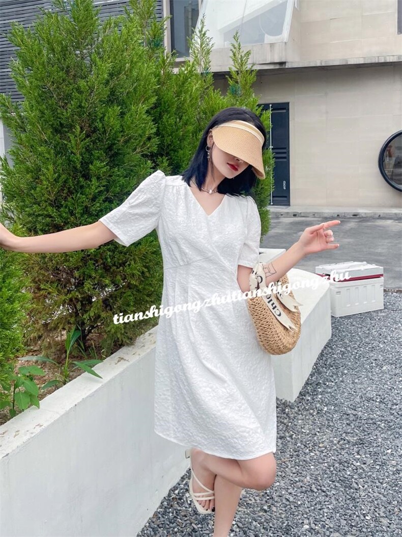 提花图案连衣裙，女装连衣裙，天使公主