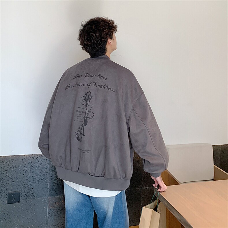 美式麂皮绒棒球服外套复古宽松潮牌夹克XZ609-WT2325-P70-控128,男装夹克,星座609