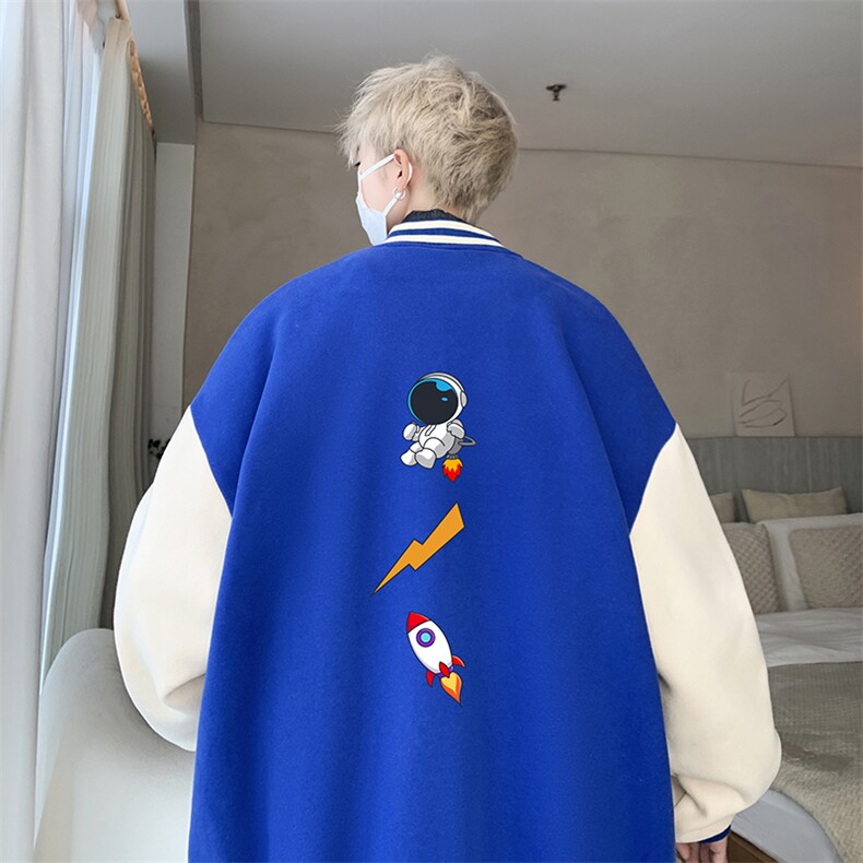 摇粒绒棒球服男大码开衫卫衣男夹克BF86165-P65,男装夹克,电商A040