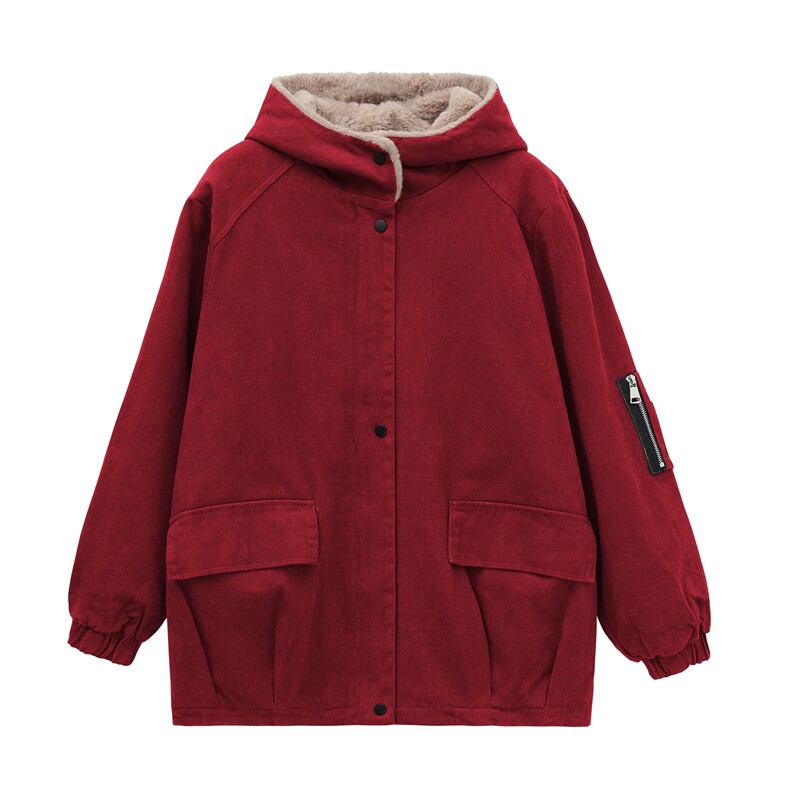 2023冬新款加绒加厚派克服保暖宽松715-1款,女装棉衣/棉服,秋牧寒烟