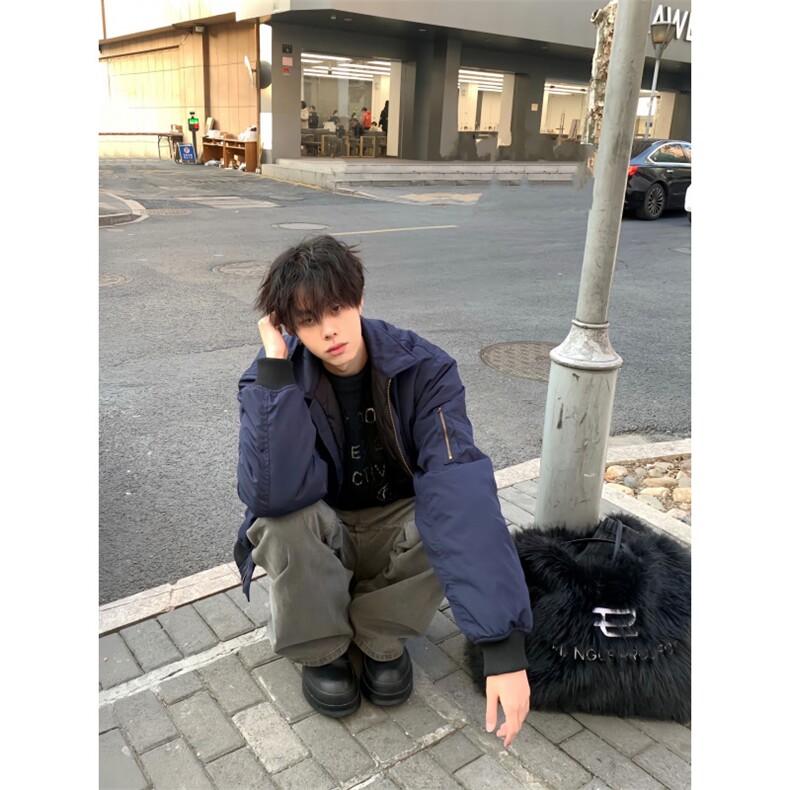【有货】cleanfit藏青短款外套男美式高街飞行员夹克P15CC-特P55,男装夹克,星座1007（原301D）