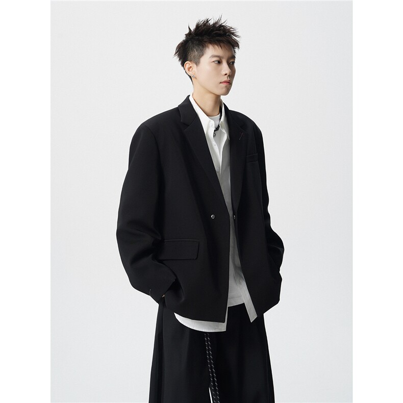 简约刺绣金属扣设计休闲西装大码M-5XL韩版西服男XF78085P85控128，男装西服套装，星座227-7