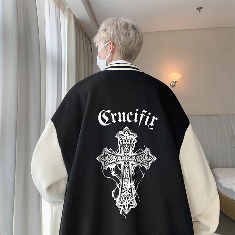 摇粒绒棒球服男大码开衫卫衣男夹克BF86268-P65,男装夹克,电商A040