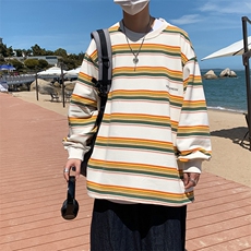 春秋季日系复古ins简约套头条纹卫衣男女学生BF风外套W1583-P26，男装卫衣，星座512-4
