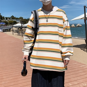 春秋季日系复古ins简约套头条纹卫衣男女学生BF风外套  W1583-P26图片