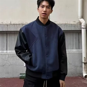简约文艺潮流美式复古街头休闲高街vibe棒球夹克外套男W6788-P63图片