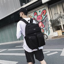 新款纯色时尚大容量双兜旅行背包潮流书包男牛津布双肩包，鞋类箱包，星座510A-2