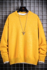 1日系中性情侣宽松潮流大码M-5XL纯色毛衣男外套7979P45加绒P55，男装针织衫/毛衣，星座226-2