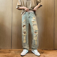 青春流行ins男直筒水洗牛仔裤N767P40，男装牛仔裤，星座1116-2