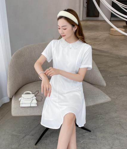 新款甜美气质钉珠蝴蝶结修身连衣裙，女装连衣裙，炅缇恩