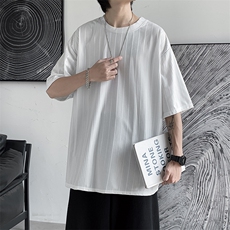 GENIOLAMODE冰丝凉感短袖T恤男夏季速干防晒新款撞色拼接美式潮牌，男装T恤，星座308B-1