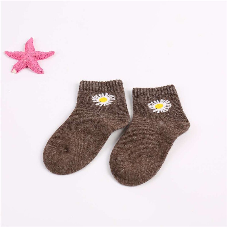 不限季节常规男女通用儿童袜时尚百搭小雏菊，童装袜子围巾，锦驼羊绒