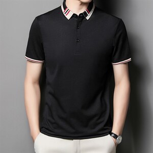 中青年夏季2022薄款男士短袖POLO衫透气丝光商务潮流半袖上衣P53,男装Polo衫,星座1105-3