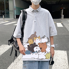 PL57162-P35翻领短袖polo衫男大码胖子半袖t恤男有领保罗衫模特，男装Polo衫，电商A040