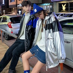 709-MY06-P115 2020冬款 冬季宽松保暖羊羔毛棉服百搭亮光皮外套图片