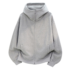 重磅全棉420克boxy短款连帽卫衣双拉链开衫外套男RH5359-P65，女装短外套，星座610B-1