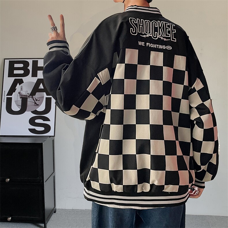 春秋季日系复古大码男装棒球服夹克外套加肥加大码胖子衣服宽松,男装夹克,星座909