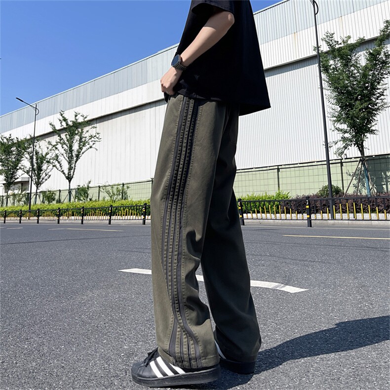 新款宽松休闲裤男韩版潮流夏季薄款坠感阔腿拖地长裤K04536-P38,男装休闲裤,星座308B-2