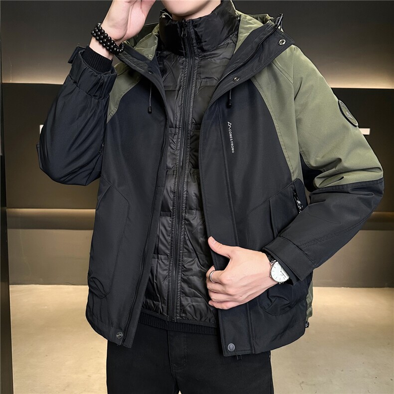 92805-M-4XL-P235标50绒三合一可拆卸内胆工装拼色羽绒服外套男,男装羽绒服,电商B255