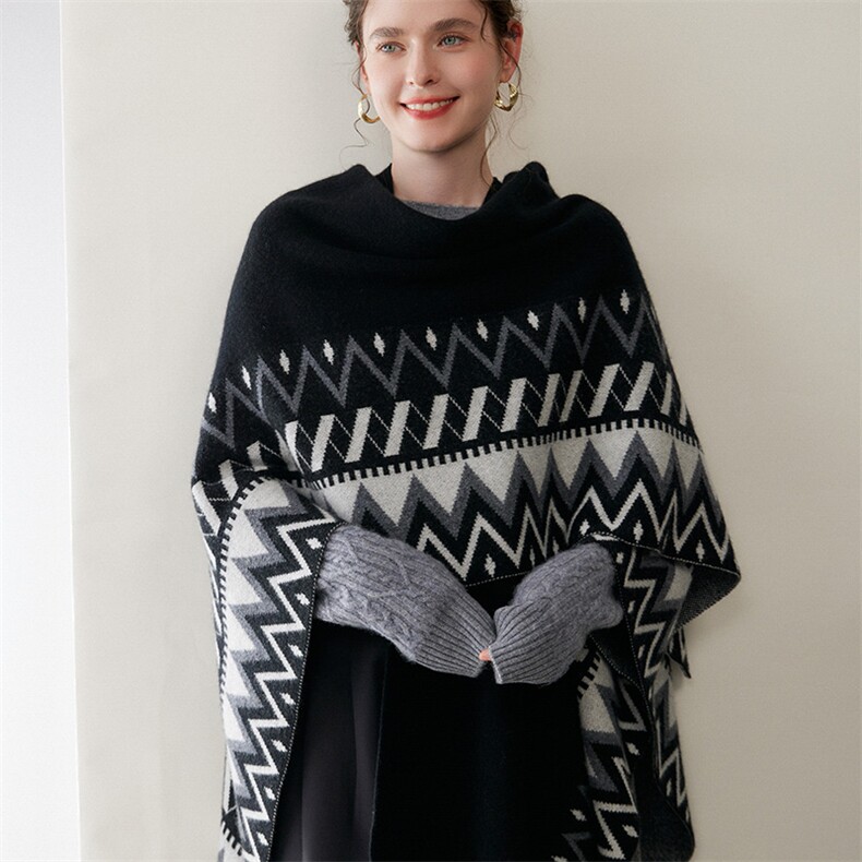 2025年夏季新款女士提花大披肩，披肩，绒又羊绒