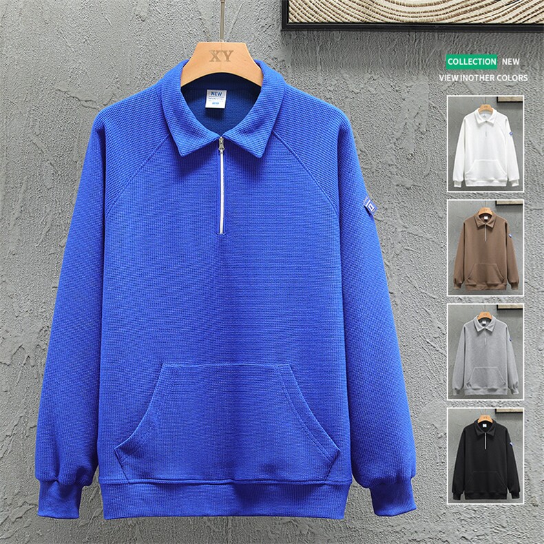 新款POLO衫灰墙挂拍华夫格休闲套头上衣PL3316-P40控68,男装卫衣,星座717
