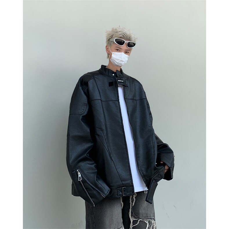 2025秋冬新款PU皮外套男时尚高街立领皮衣夹克XZ212-1-QJK939-P82,男装夹克,星座212-1