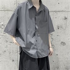 518夏季短袖衬衫男痞帅潮流冷淡风中性衬衣CS2006，男装衬衫，星座507
