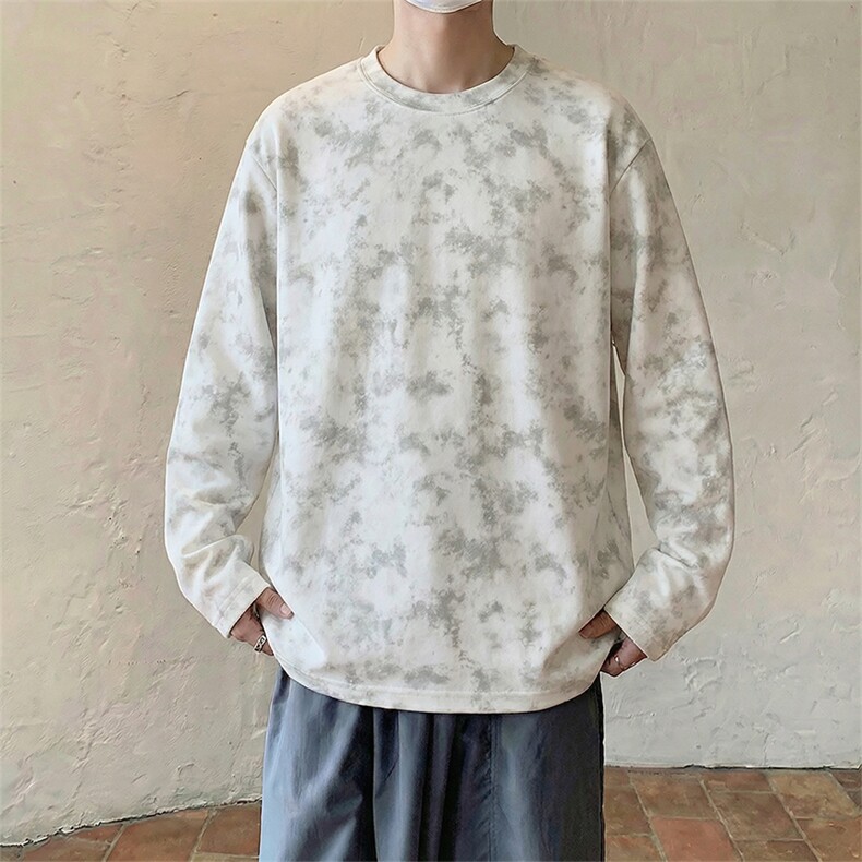 扎染麂皮绒长袖T恤款【现货】C403A-T88JR-特P28常规-特P18，男装T恤，电商C403A