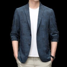 休闲西装男外套宽松薄款中年商务休闲男士西服上衣2023春秋季新款，男装西服，电商B212（原钱塘6029）