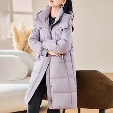 2024年冬季新款女装可脱卸帽直筒型长袖纯色90白鸭绒羽绒服，女装羽绒服，初闻兮