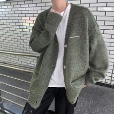 撞色毛衣男秋冬季设计感慵懒风针织外套保暖套头圆领线衣，男装针织衫/毛衣，星座716-2