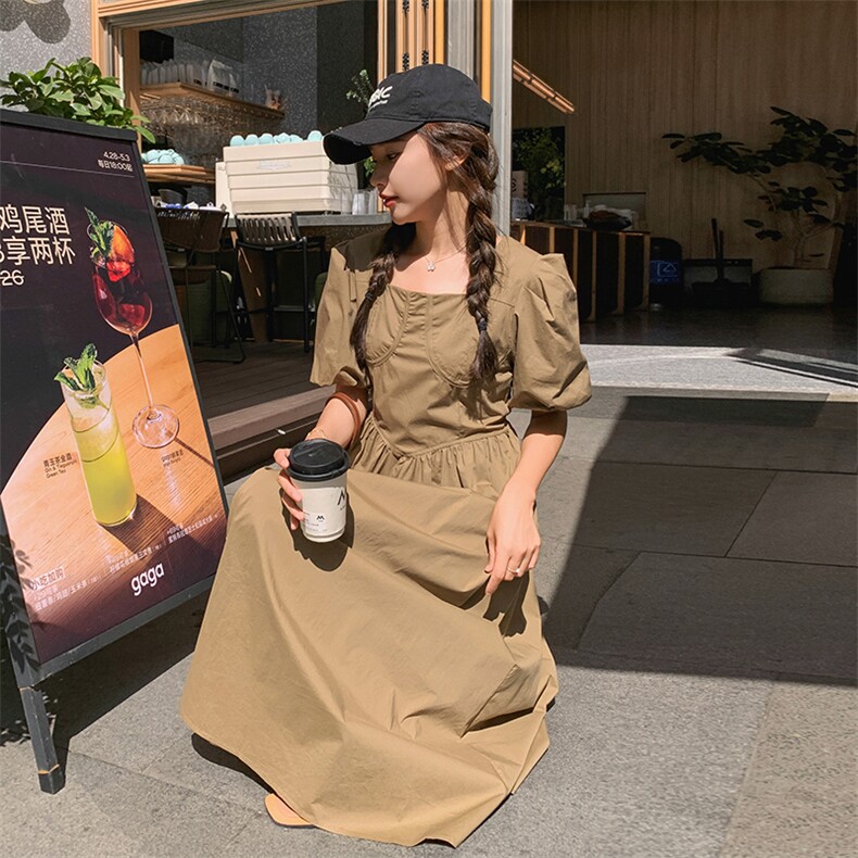 【现货】夏季新款纯色连衣裙82363-P115-K165,女装连衣裙,辉之琳