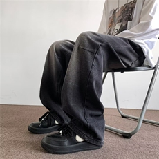 美式复古直筒牛仔裤男春秋新款设计感宽松阔腿裤N08221-P45，男装牛仔裤，星座308B-1