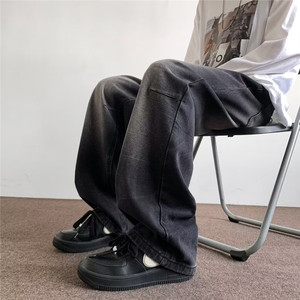 美式复古直筒牛仔裤男春秋新款设计感宽松阔腿裤N08221-P45图片