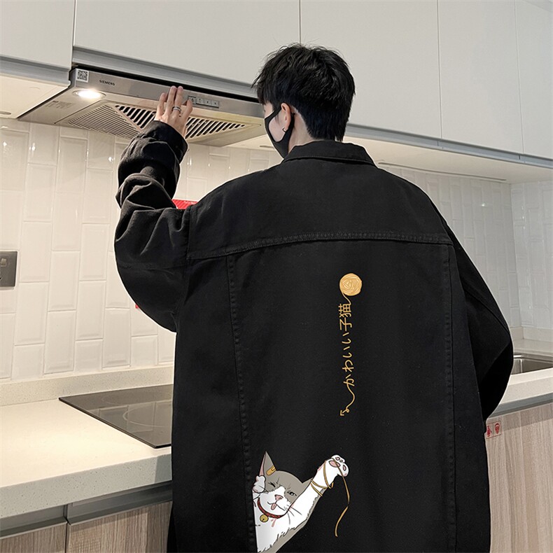牛仔夹克男大码牛仔外套男茄克NJ77013-P60加绒款-P75,男装夹克,电商A040