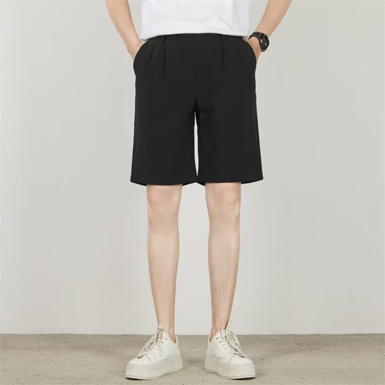 2024年新款裤子夏季工厂直供宽松纯色冰丝小西裤男士休闲短裤，男装西裤，星座1013