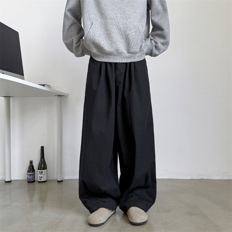 得物品质春款男休闲裤纯棉阔腿宽松长裤h047P55,男装休闲裤,星座1013-1