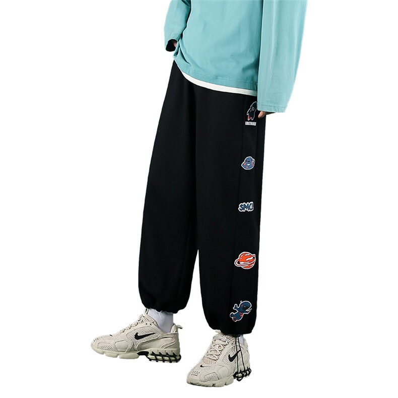 港风21秋季休闲百搭宽松潮流嘻哈束脚九分卫裤男A300-K2575-P40,男装休闲裤,天晨