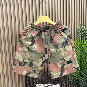 W9725-P45 网图现货 直筒宽松网红迷彩短裤美式复古潮牌休闲裤图片