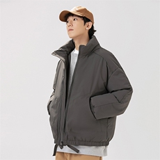 现货冬季美式休闲加厚雪山外套夹克立领纯色三防户外工装棉服，男装夹克，电商A486