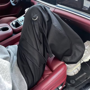 美式vibe双膝伐木裤男女穿搭高级感杏色裤子直筒宽松休闲工装裤图片