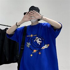 HT73142-P22华夫格t恤男短袖男大码五分袖大皂风，男装T恤，电商A040