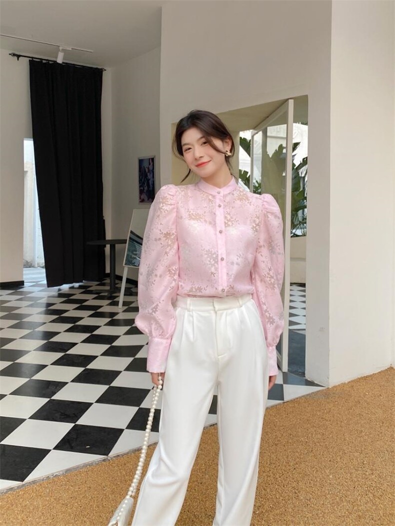 提花衬衫，女装衬衫，YCJ